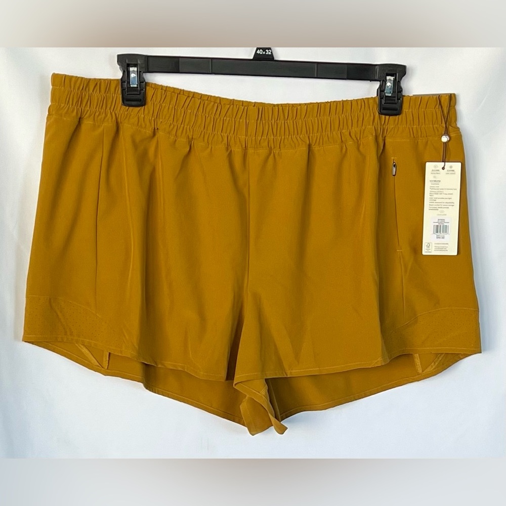 NWT CALIA Womens Mid Rise Infinity Run Short - Mustard Brown - XXL - Picture 4 of 11